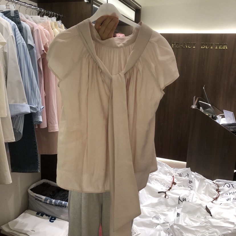 PEANUT BUTTER韓國直郵女士新品人氣26夏季26春夏襯衫蕾絲衫PEANUT BUTTER襯衫/蕾絲衫