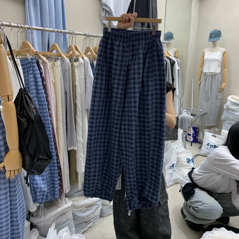 BREEZE韓國東大門直郵女士新品人氣26夏季休閑休閑褲格紋BREEZE休閑褲圖色2