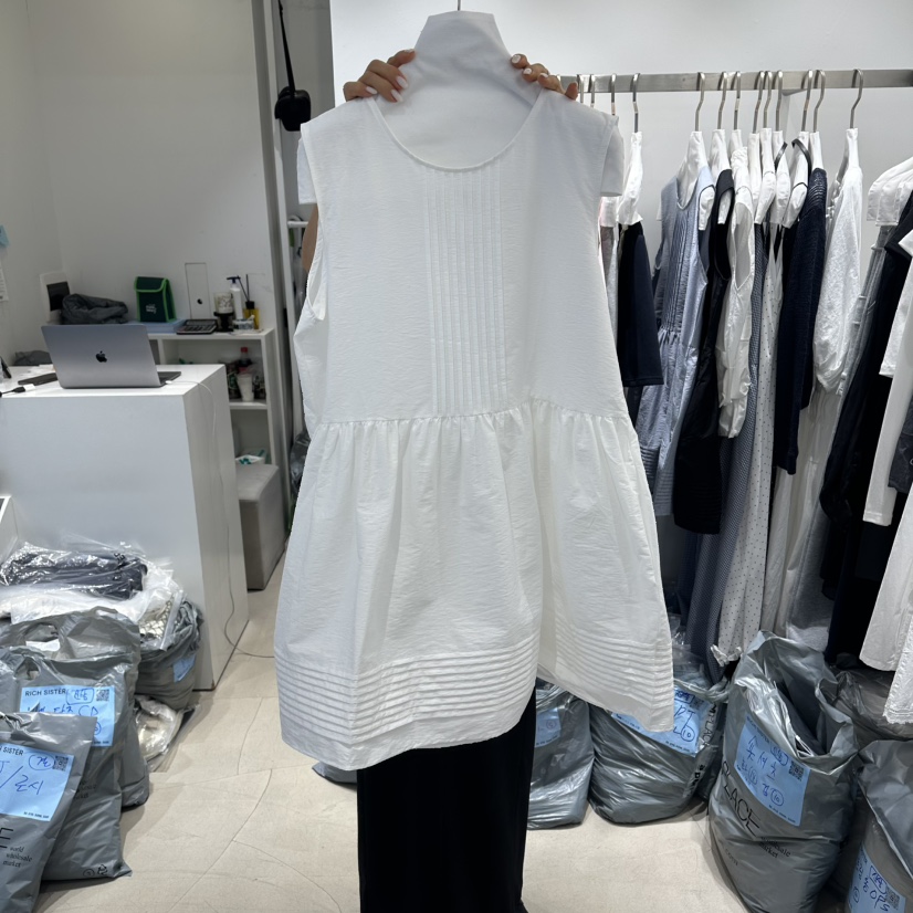 RICH SISTER韓國直郵實拍女士新品26春夏職業連衣裙褶裥RICH SISTER連衣裙圖色1