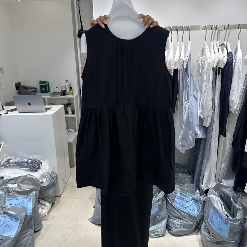 RICH SISTER韓國直郵實拍女士新品26春夏職業連衣裙褶裥RICH SISTER連衣裙圖色3