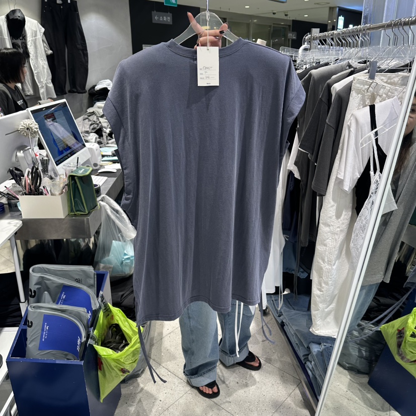 HERTZ-P韓國直郵女裝新款熱賣職業休閑時尚推薦26春夏T恤開衩HERTZ-PT恤