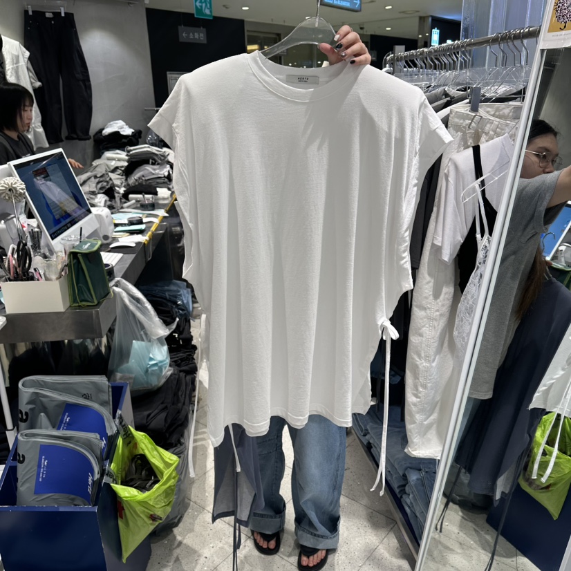 HERTZ-P韓國直郵女裝新款熱賣職業休閑時尚推薦26春夏T恤開衩HERTZ-PT恤圖色1