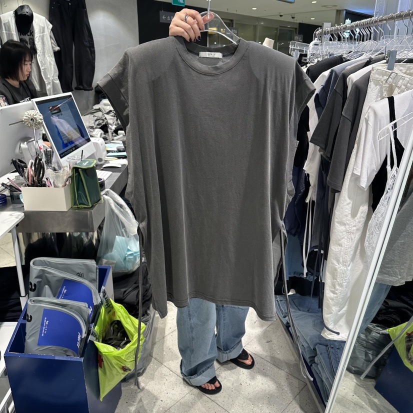 HERTZ-P韓國直郵女裝新款熱賣職業休閑時尚推薦26春夏T恤開衩HERTZ-PT恤圖色2