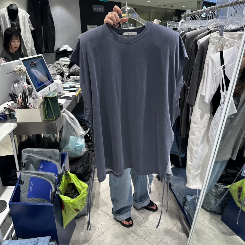 HERTZ-P韓國直郵女裝新款熱賣職業休閑時尚推薦26春夏T恤開衩HERTZ-PT恤圖色3