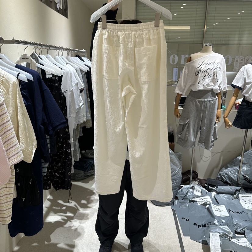 MOREMORE韓國直郵實拍女裝新品職業人氣休閑時尚休閑褲條紋more more休閑褲