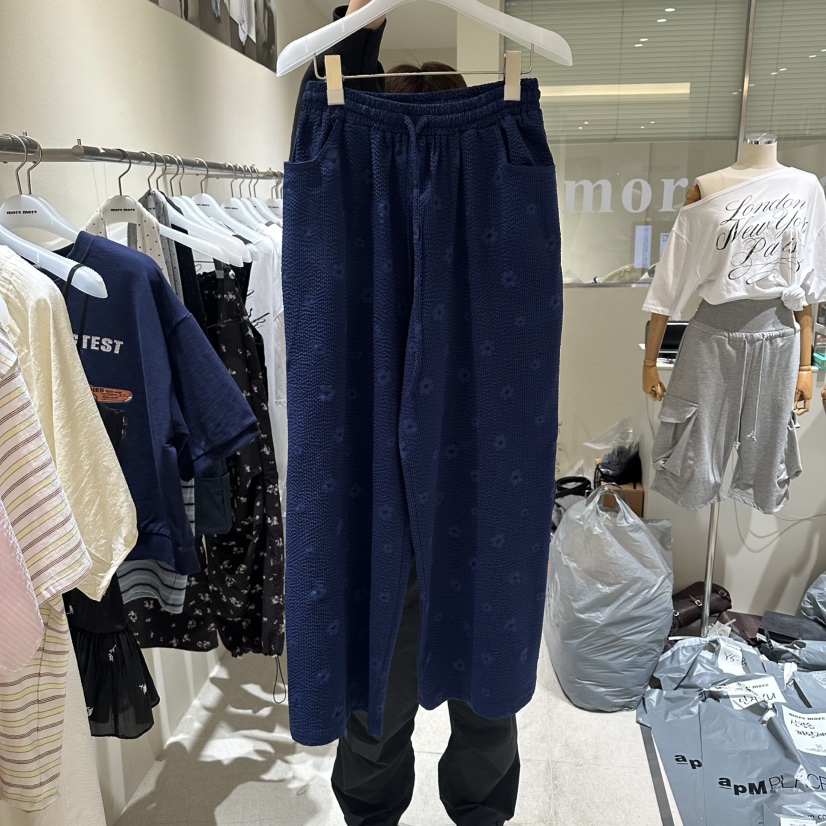 MOREMORE韓國直郵實拍女裝新品職業人氣休閑時尚休閑褲條紋more more休閑褲圖色2