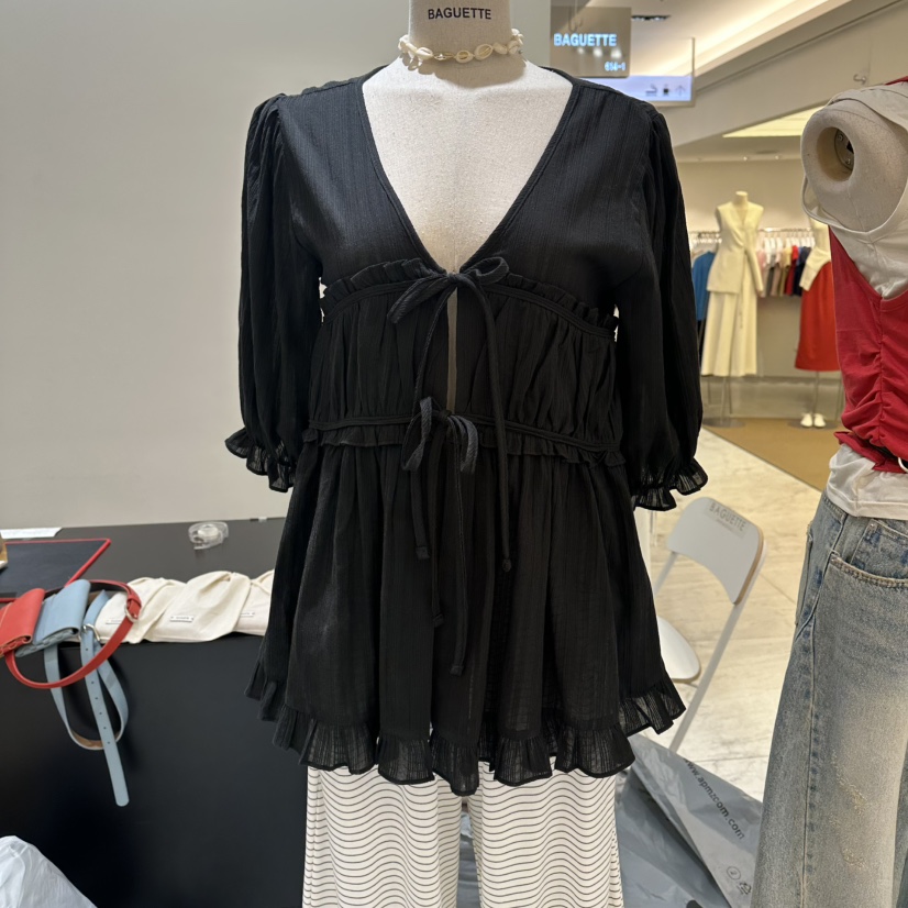 BAGUETTE-P韓國東大門代購女裝新品26夏季休閑襯衫蕾絲衫BAGUETTE-P襯衫/蕾絲衫圖色2