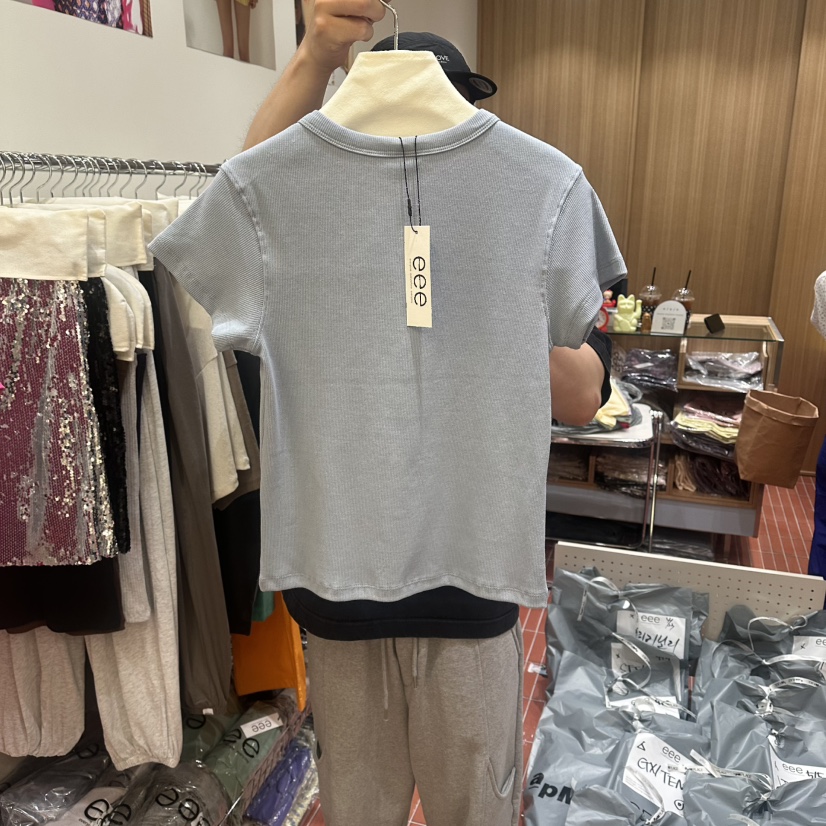 EEE韓國東大門直郵女士新品熱賣26夏季時尚26春夏休閑T恤EEET恤