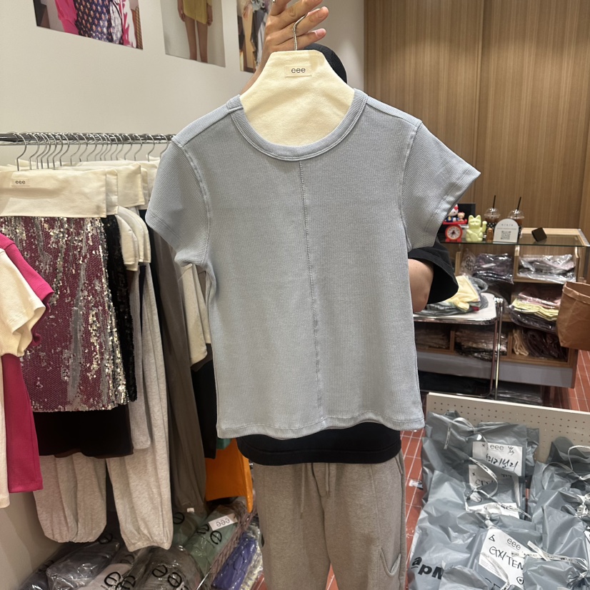 EEE韓國東大門直郵女士新品熱賣26夏季時尚26春夏休閑T恤EEET恤圖色3