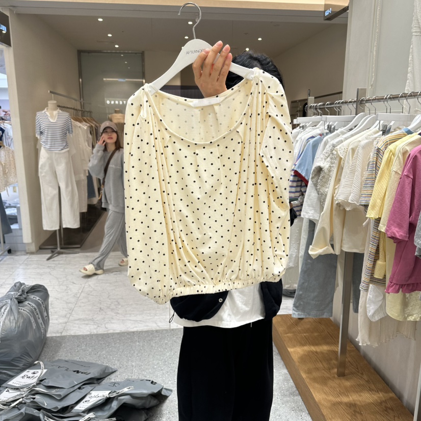 AFTERNOON韓國直郵女士新品職業推薦休閑人氣26春夏T恤不對稱AFTERNOONT恤圖色1