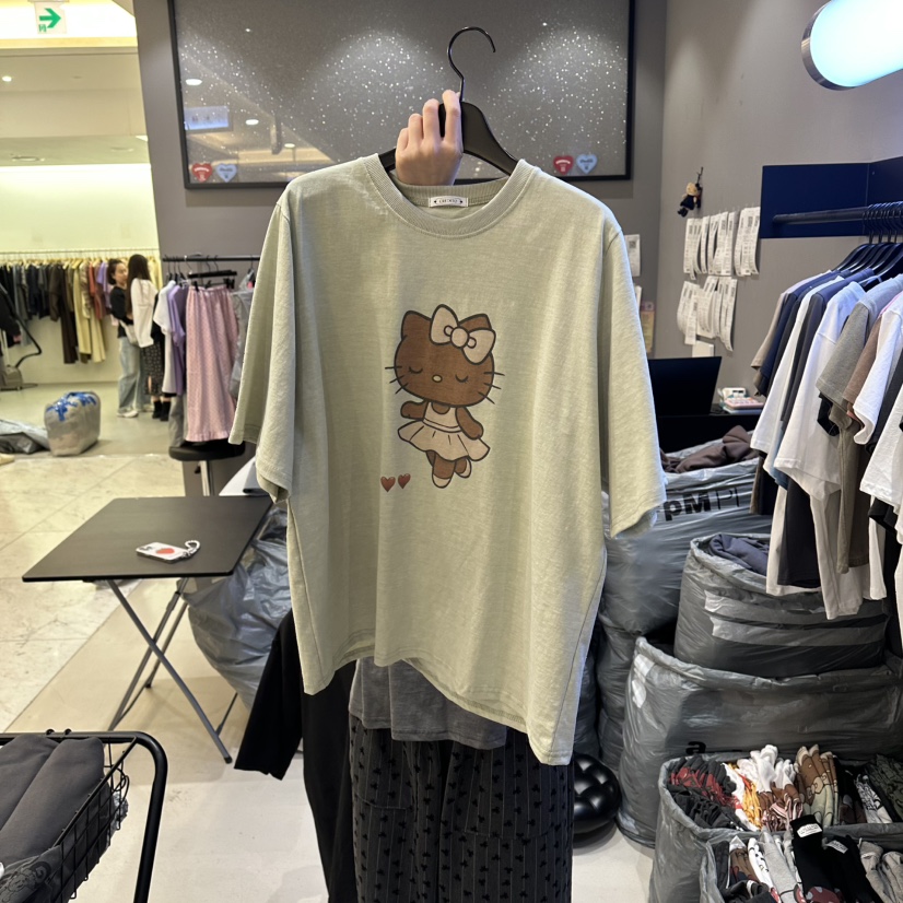 CREDITO韓國直郵女士新品人氣休閑時尚職業26春夏26夏季T恤CREDITOT恤圖色2