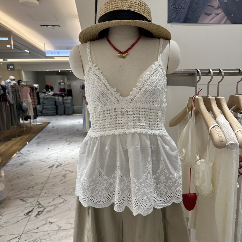REPELLER東大門實拍韓國女裝新品26春夏吊帶背心刺繡鏤空REPELLER吊帶/背心圖色1
