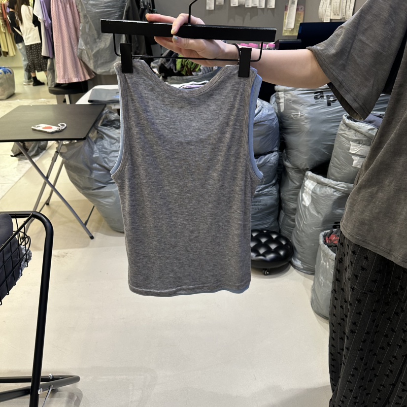 CREDITO韓國直郵女裝新品26春夏休閑推薦職業吊帶背心假兩件CREDITO吊帶/背心