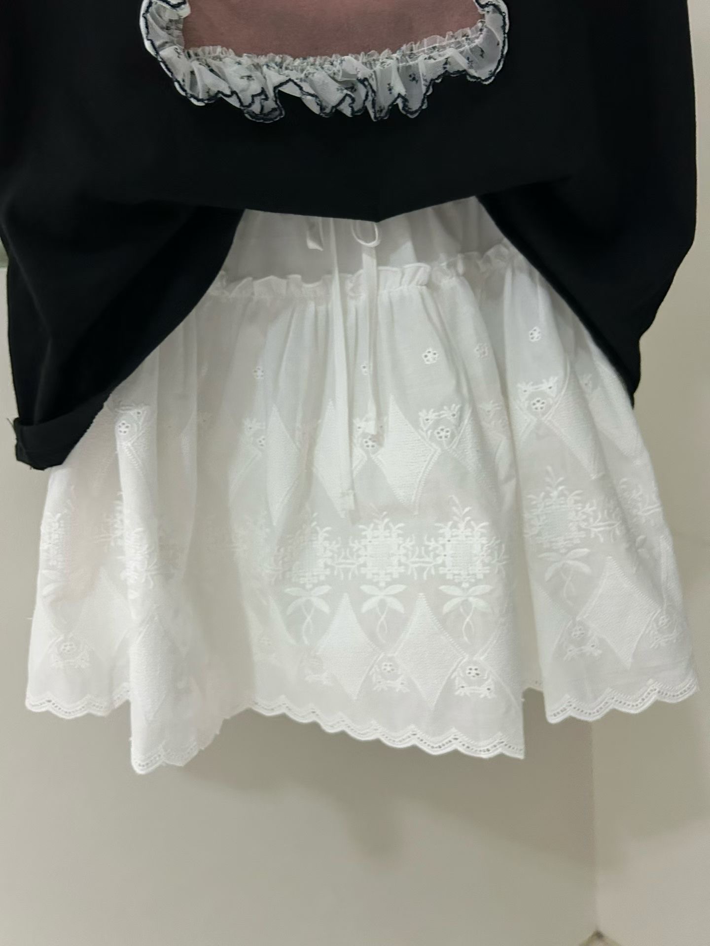 LA KERR韓國直郵女裝新品26夏季職業熱賣26春夏短裙棉質蕾絲LA KERR短裙圖色1