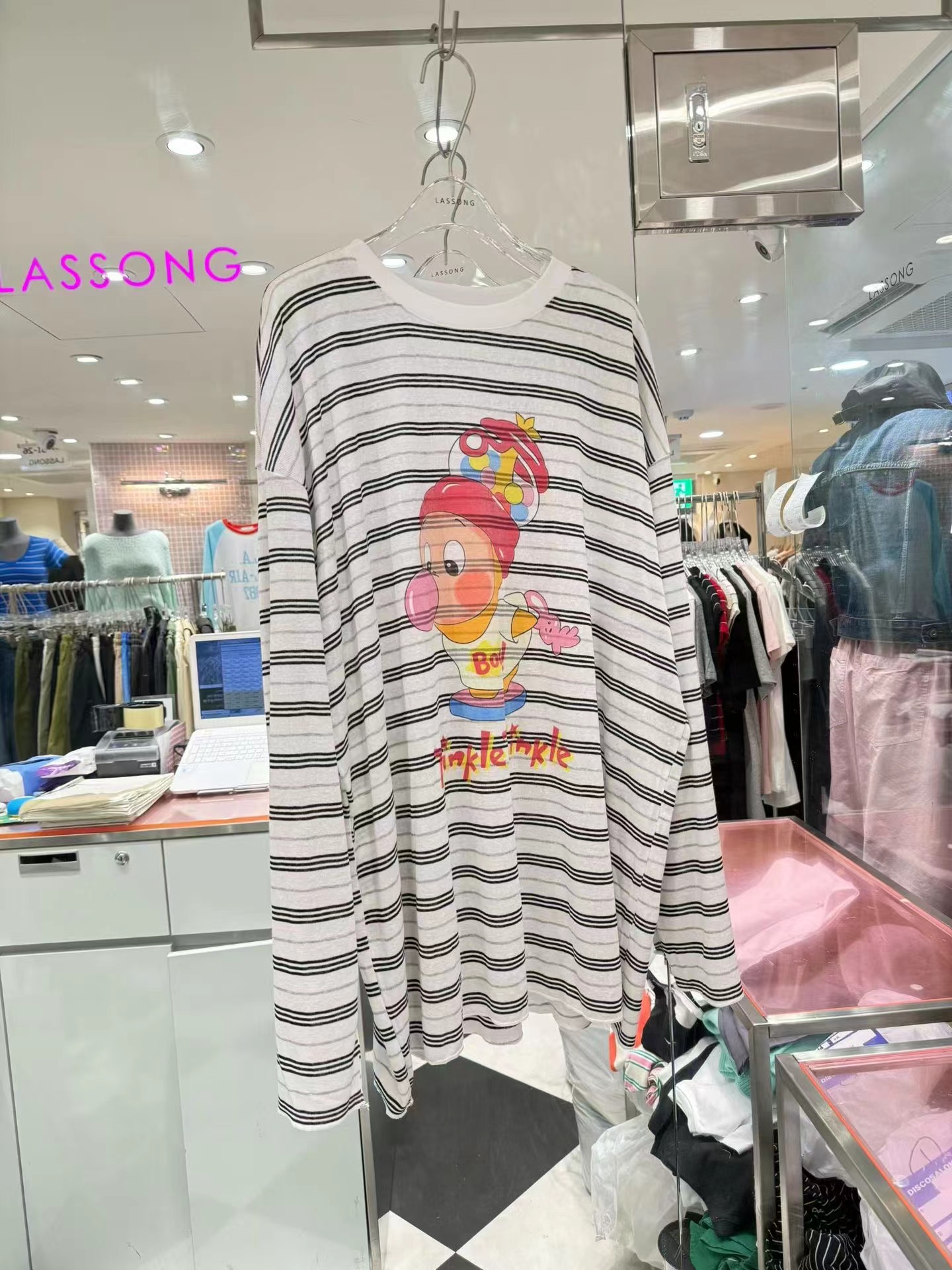 LASSONG韓國代購女士新品人氣26春夏休閑熱賣時尚長袖T恤LASSONG長袖T恤圖色1