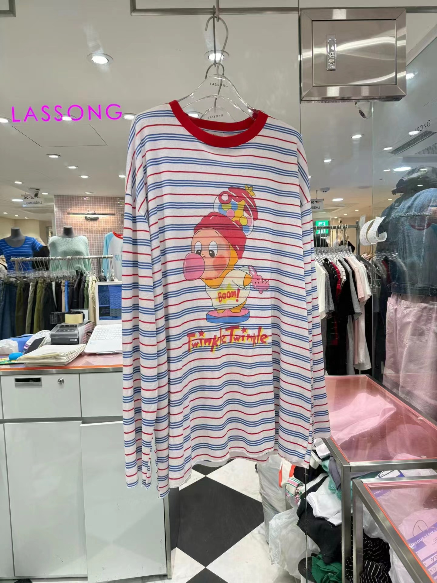 LASSONG韓國代購女士新品人氣26春夏休閑熱賣時尚長袖T恤LASSONG長袖T恤圖色2