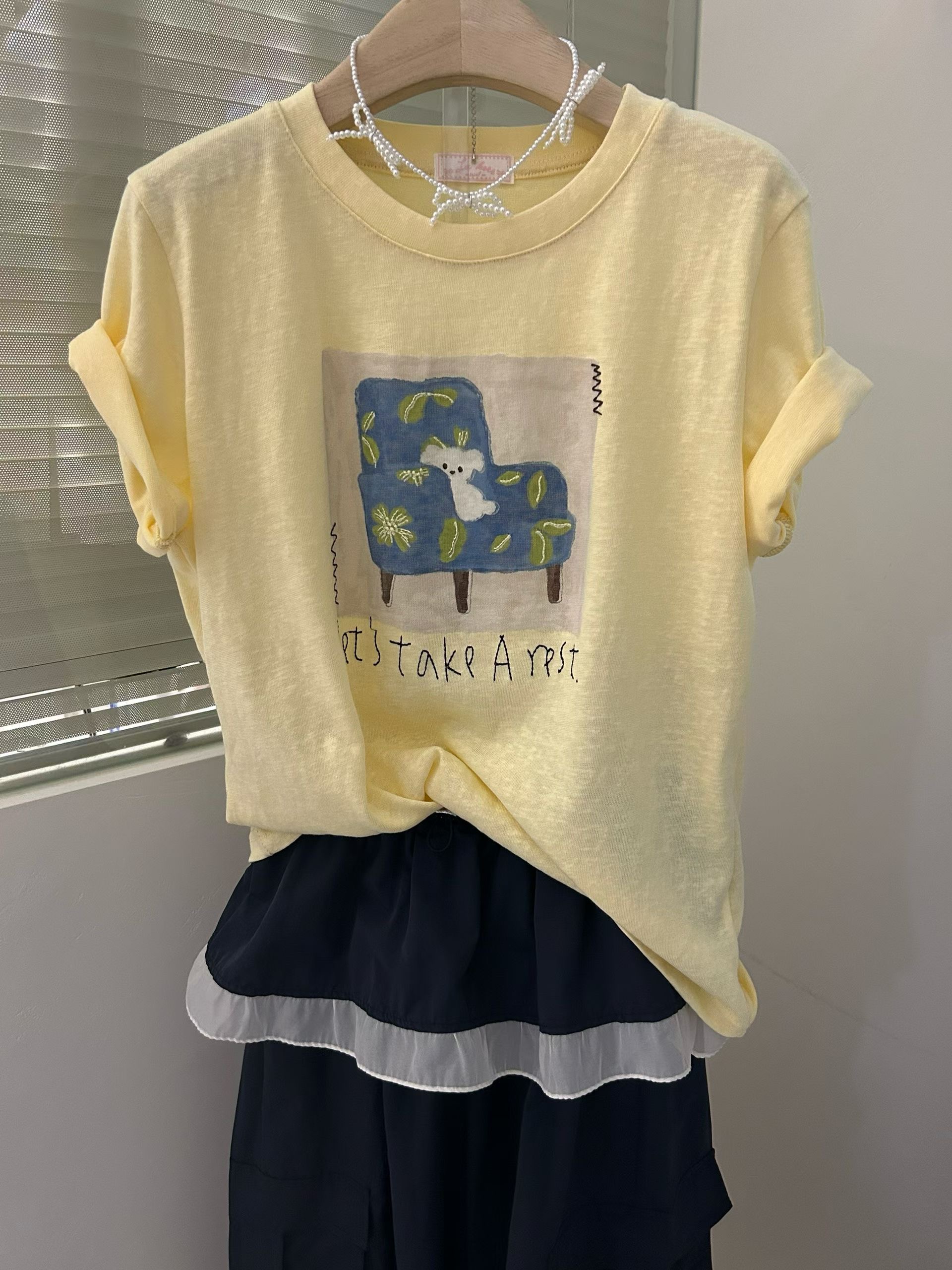 LA KERR韓國直郵女裝新品26夏季人氣推薦26春夏休閑職業T恤LA KERRT恤圖色2