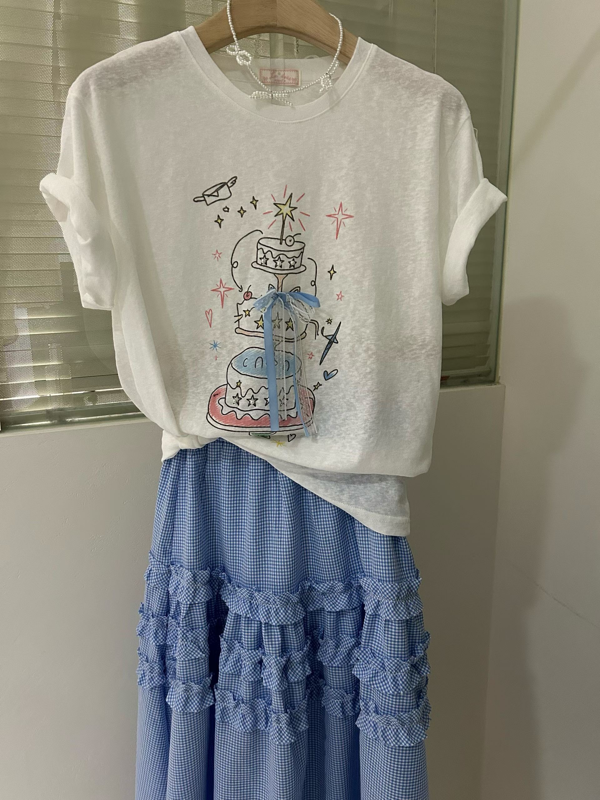 LA KERR韓國直郵女裝新款26春夏熱賣26夏季人氣職業時尚T恤LA KERRT恤圖色1