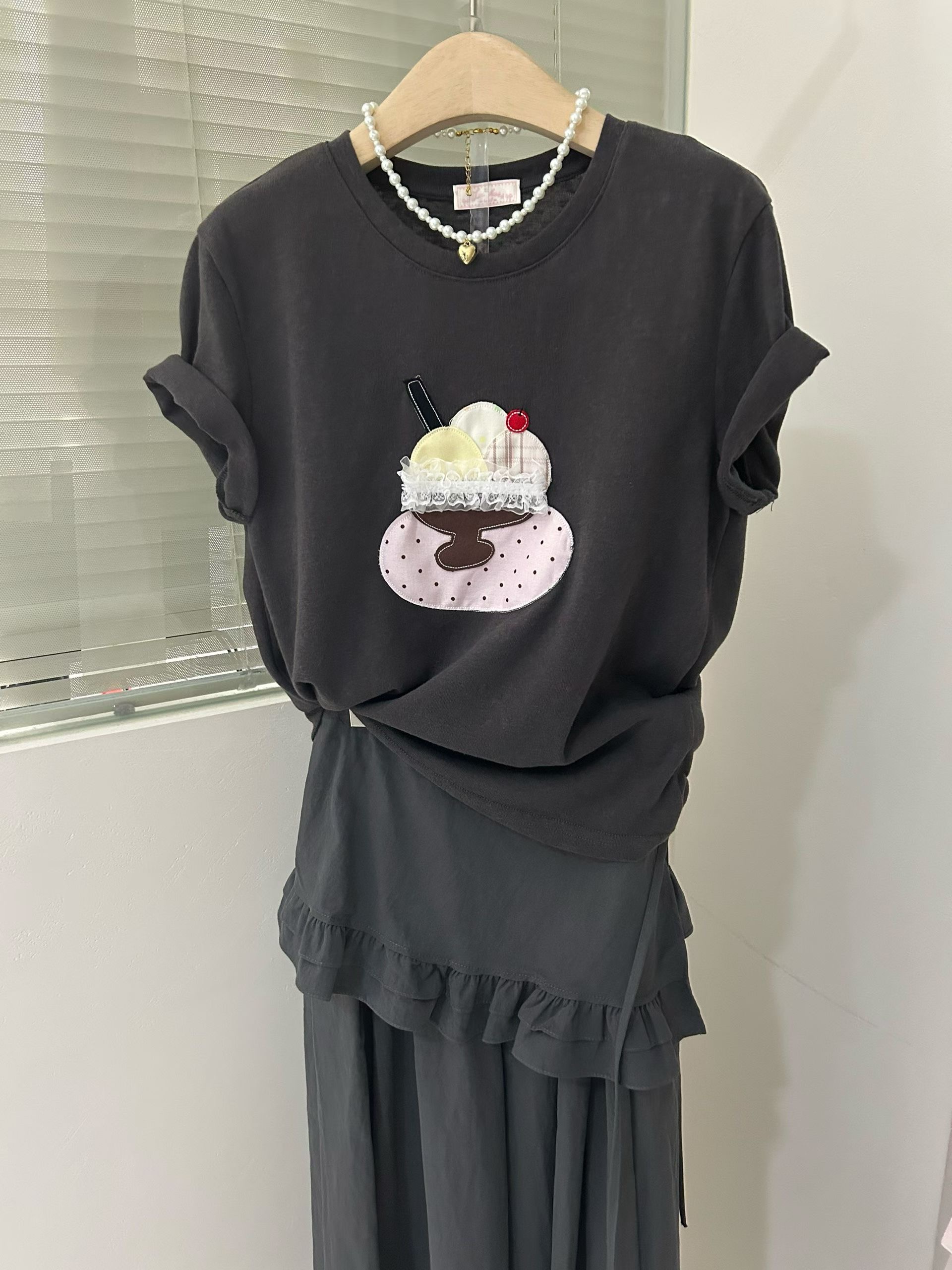 LA KERR韓國直郵女裝新品推薦職業休閑熱賣時尚26夏季T恤LA KERRT恤圖色3
