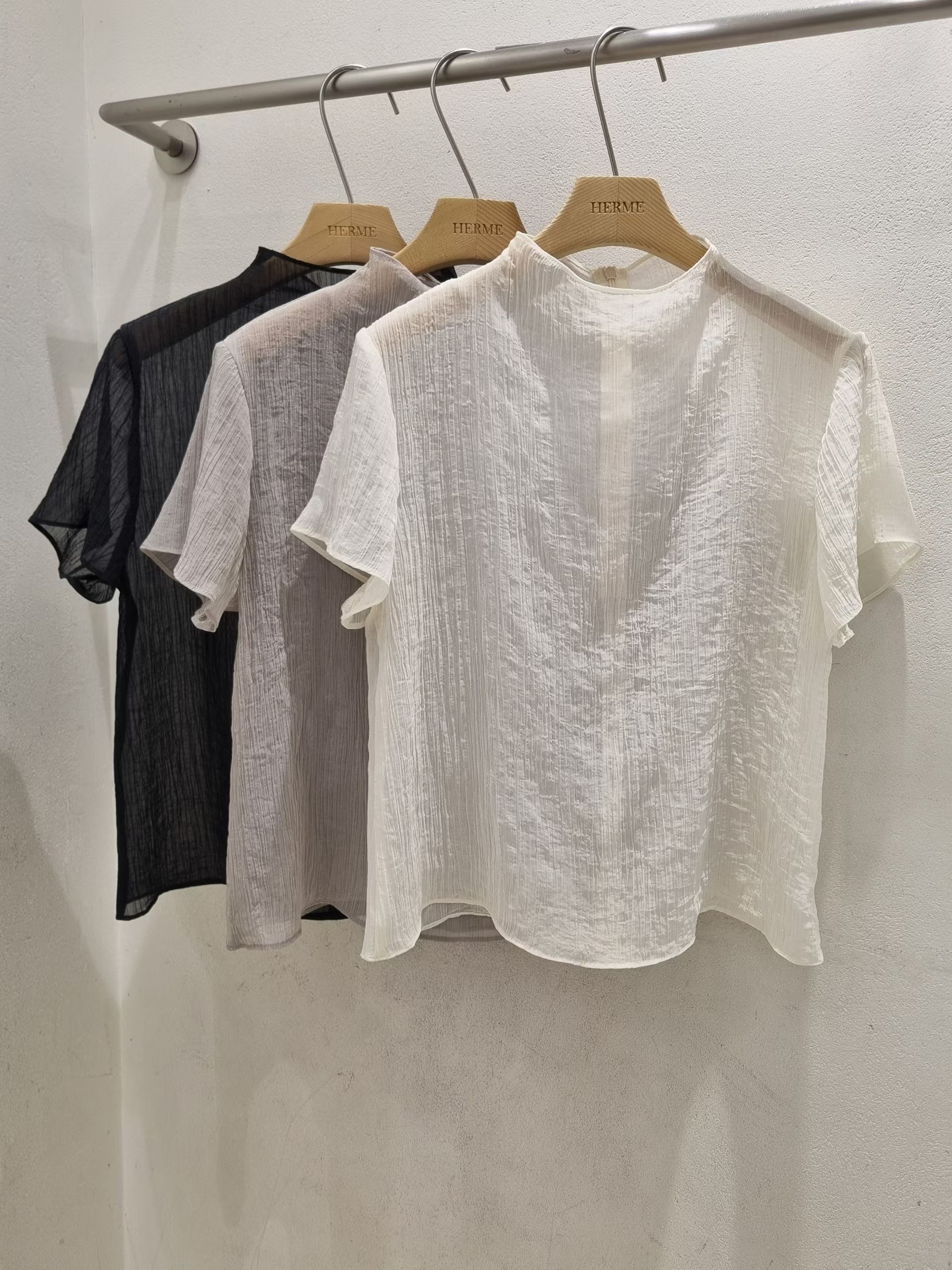 HERME韓國直郵女裝新品26春夏熱賣26夏季推薦時尚襯衫蕾絲衫HERME襯衫/蕾絲衫
