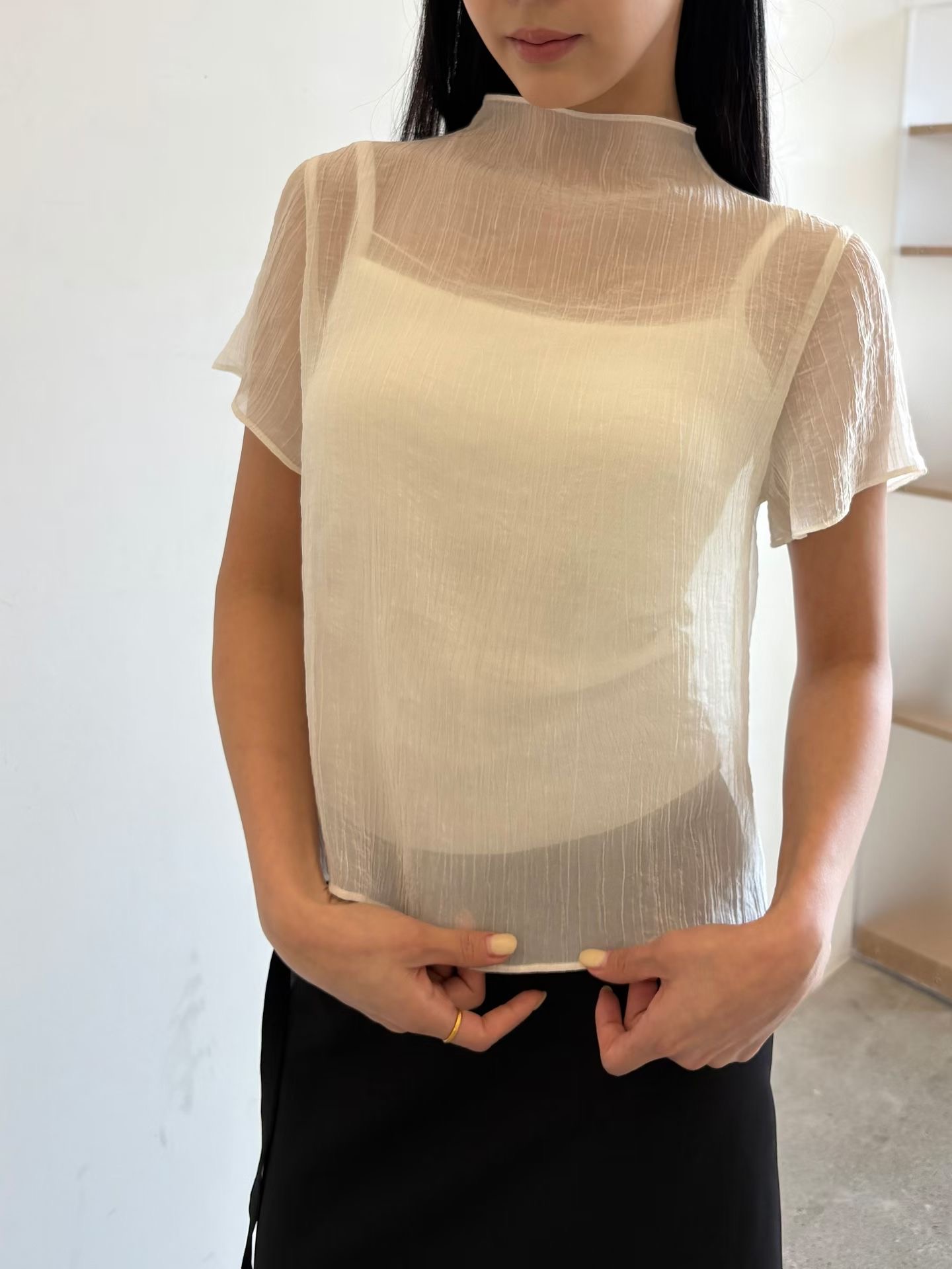 HERME韓國直郵女裝新品26春夏熱賣26夏季推薦時尚襯衫蕾絲衫HERME襯衫/蕾絲衫