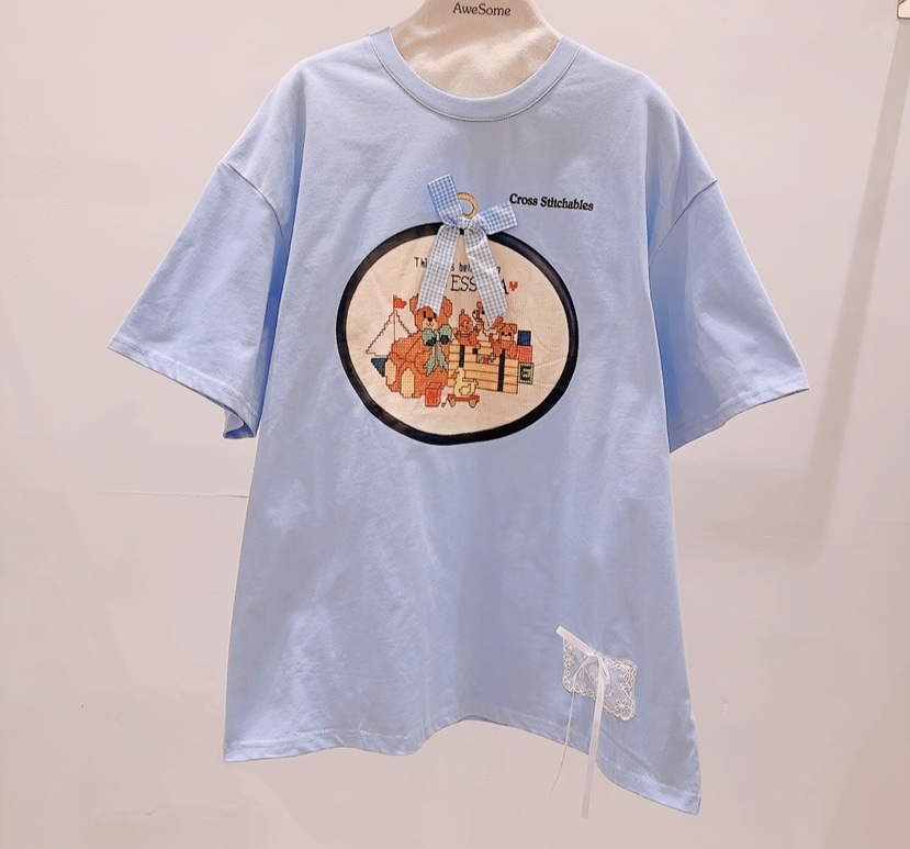 AWESOME-P韓國東大門直郵女士新品26夏季26春夏休閑熱賣T恤AWESOME-PT恤圖色2