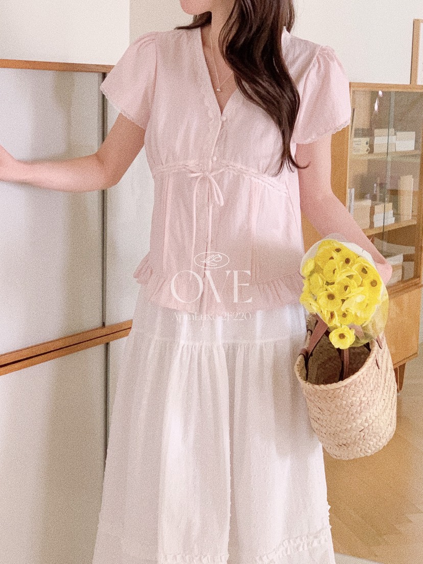 OVE韓國東大門代購女裝新品26春夏人氣休閑推薦襯衫蕾絲衫OVE襯衫/蕾絲衫