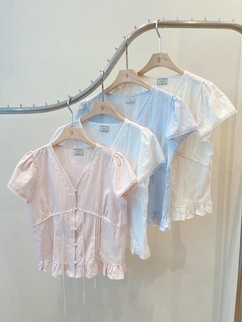 OVE韓國東大門代購女裝新品26春夏人氣休閑推薦襯衫蕾絲衫OVE襯衫/蕾絲衫