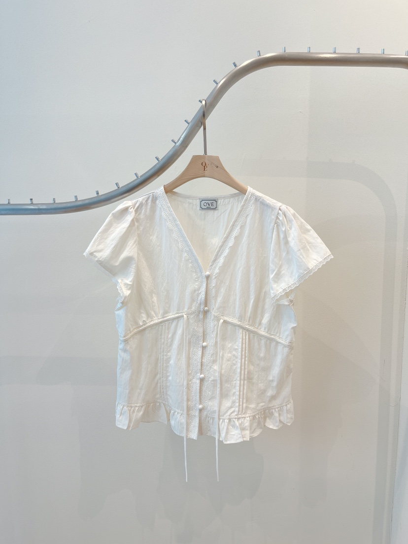 OVE韓國東大門代購女裝新品26春夏人氣休閑推薦襯衫蕾絲衫OVE襯衫/蕾絲衫圖色1