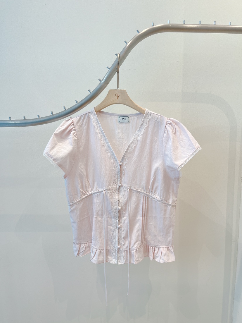OVE韓國東大門代購女裝新品26春夏人氣休閑推薦襯衫蕾絲衫OVE襯衫/蕾絲衫圖色2