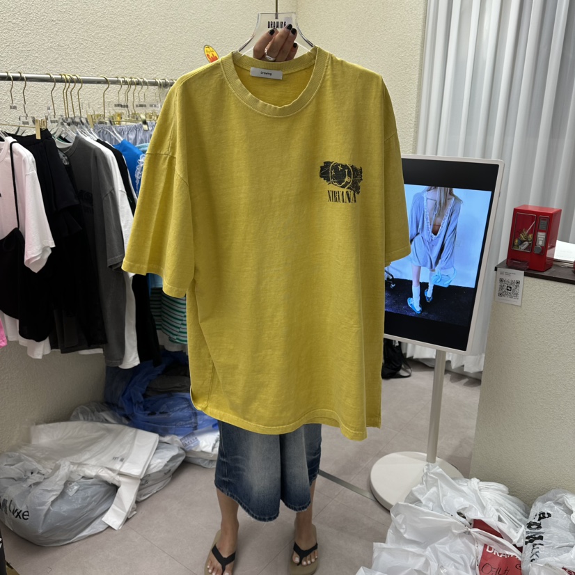 DRAWING韓國東大門直郵女裝新款推薦時尚休閑職業熱賣T恤DRAWINGT恤