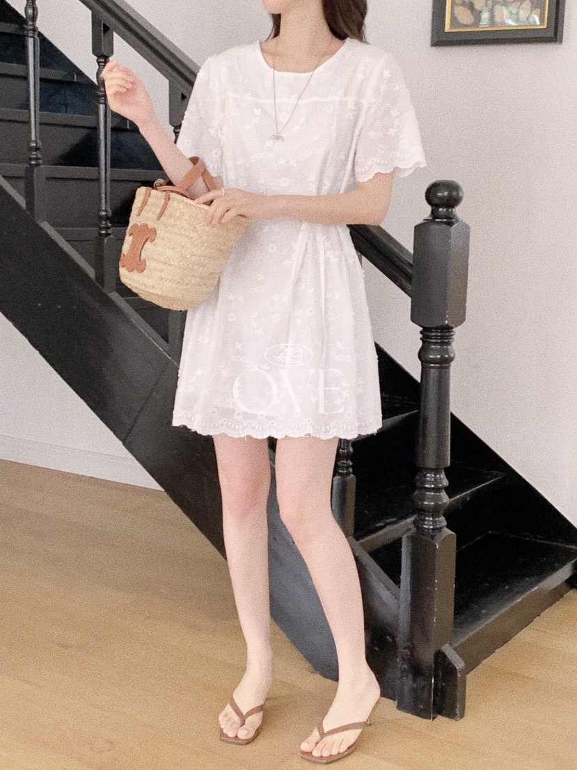 OVE韓國直郵女士新款時尚熱賣26夏季推薦職業連衣裙含腰繩OVE連衣裙