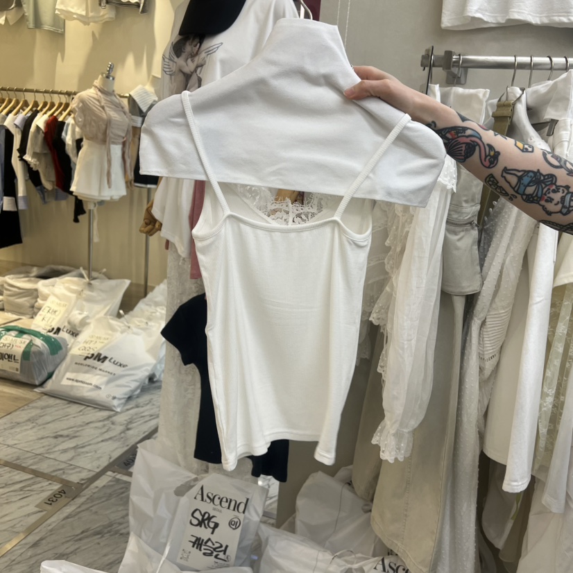 ASCEND韓國代購女士新品時尚職業熱賣人氣26夏季吊帶背心蕾絲ASCEND吊帶/背心
