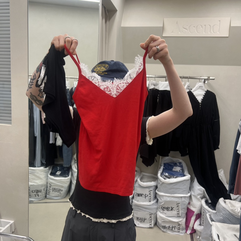 ASCEND韓國代購女士新品時尚職業熱賣人氣26夏季吊帶背心蕾絲ASCEND吊帶/背心圖色1