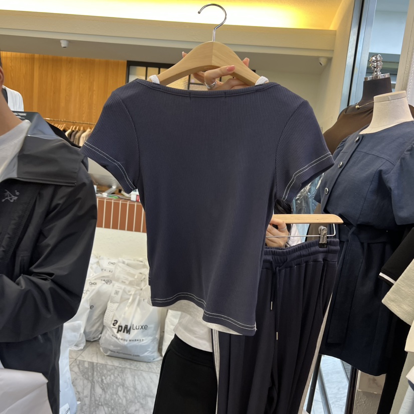 OLIVE TrEE韓國東大門代購女士新款時尚休閑推薦T恤假兩件OLIVE TrEET恤