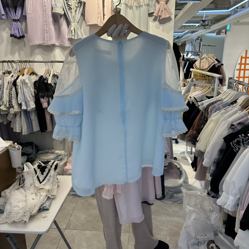 PAPA韓國東大門代購女裝新品26夏季職業26春夏襯衫蕾絲衫Papaine/HALMADE襯衫/蕾絲衫