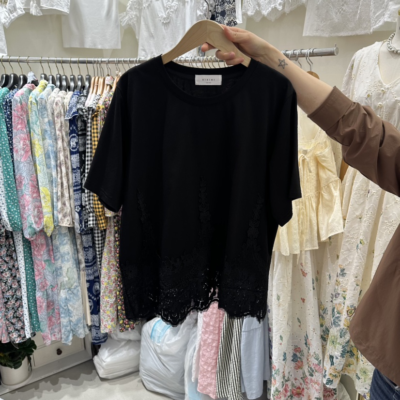 BIKINI韓國東大門代購女裝新品推薦時尚休閑襯衫蕾絲衫蕾絲BIKINI襯衫/蕾絲衫圖色2