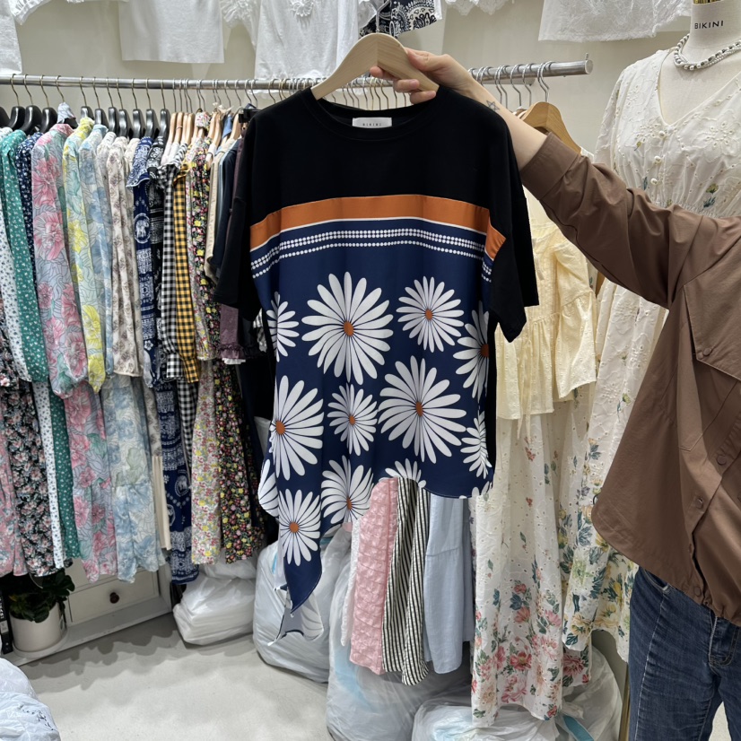BIKINI韓國直郵女裝新品職業熱賣休閑時尚人氣26夏季26春夏T恤BIKINIT恤圖色2