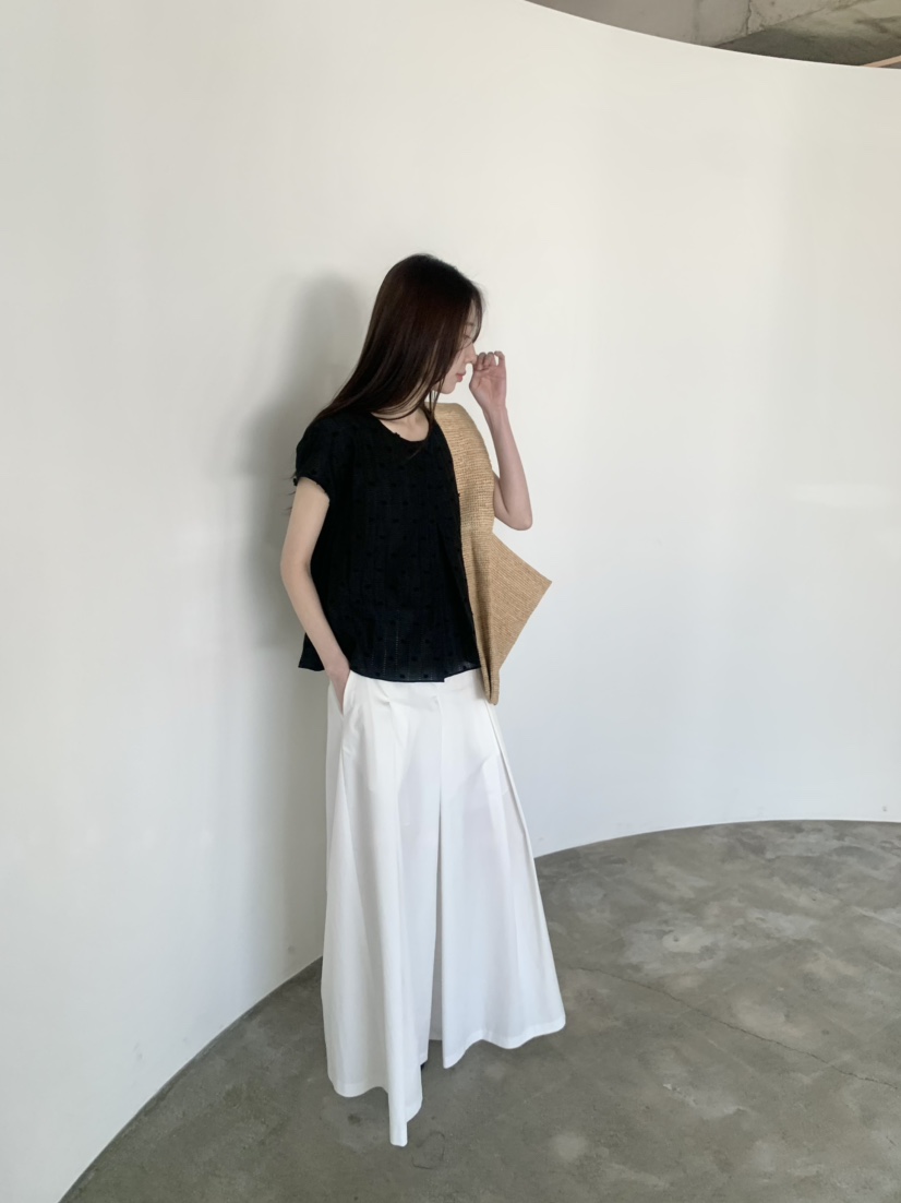 LE AVE韓國直郵實拍女士新款推薦休閑職業26春夏休閑褲海軍LE AVE休閑褲