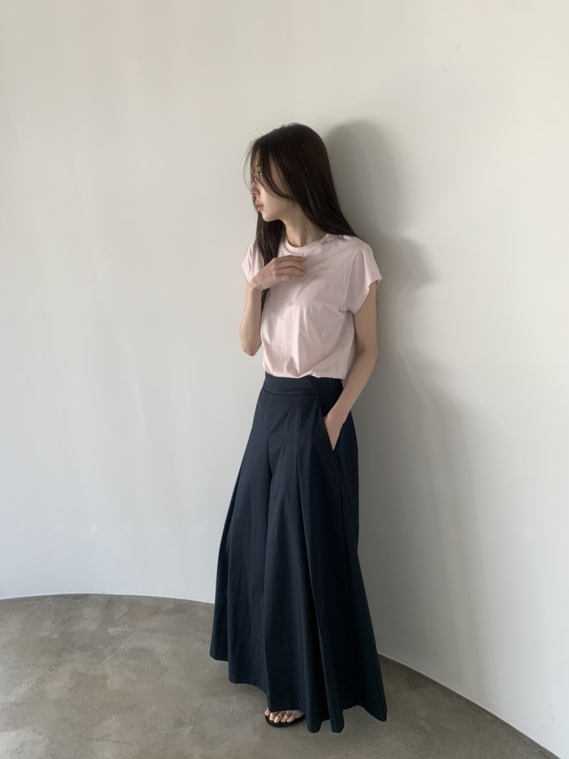 LE AVE韓國直郵實拍女士新款推薦休閑職業26春夏休閑褲海軍LE AVE休閑褲