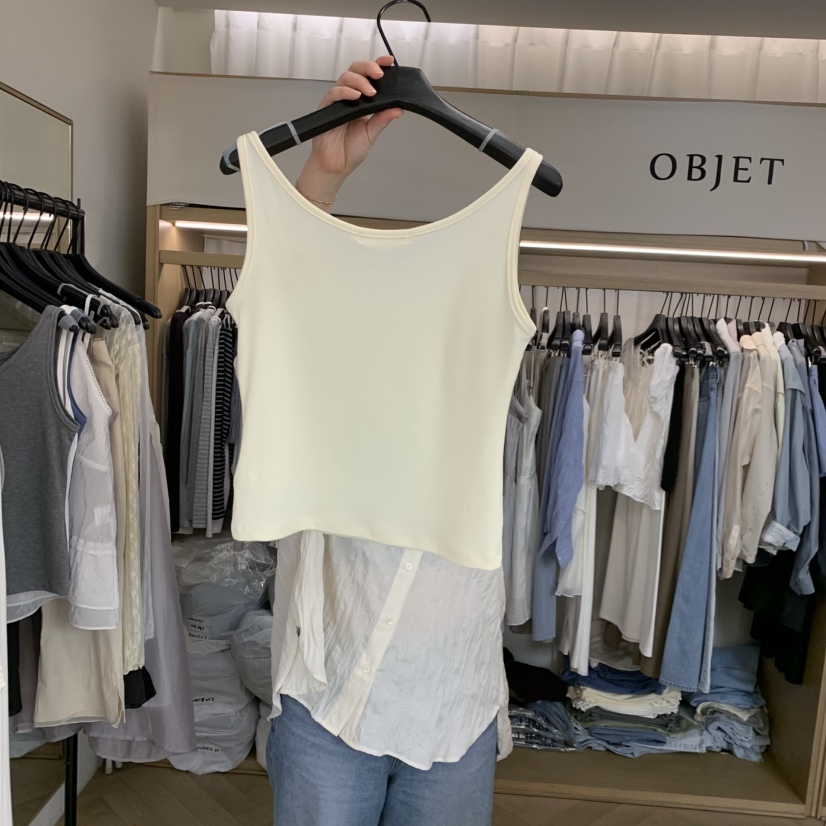 OBJET/LOVEUSU韓國直郵女士新品26夏季職業26春夏吊帶背心V領OBJET/LOVEUSU吊帶/背心