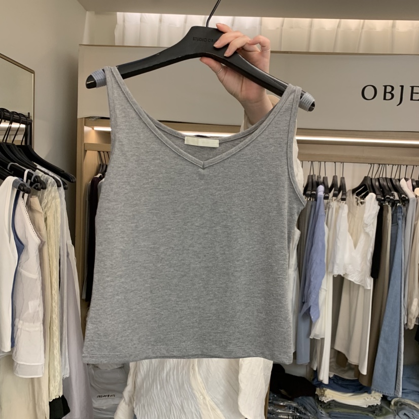 OBJET/LOVEUSU韓國直郵女士新品26夏季職業26春夏吊帶背心V領OBJET/LOVEUSU吊帶/背心圖色2