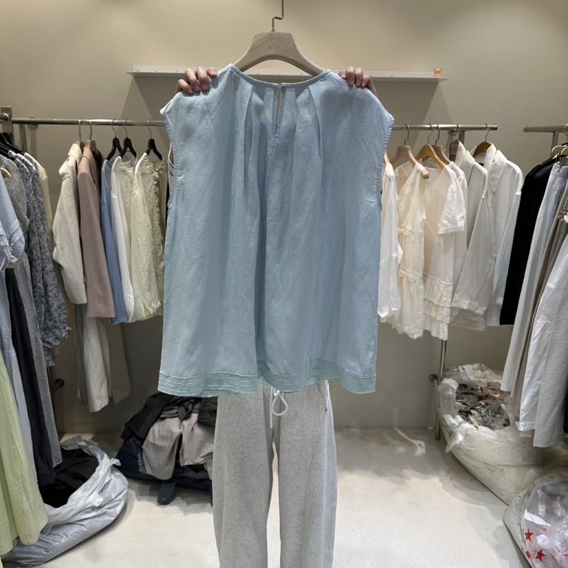 HER/PLAYLIST韓國東大門直郵女裝新品26夏季襯衫蕾絲衫褶皺HER/PLAYLIST襯衫/蕾絲衫