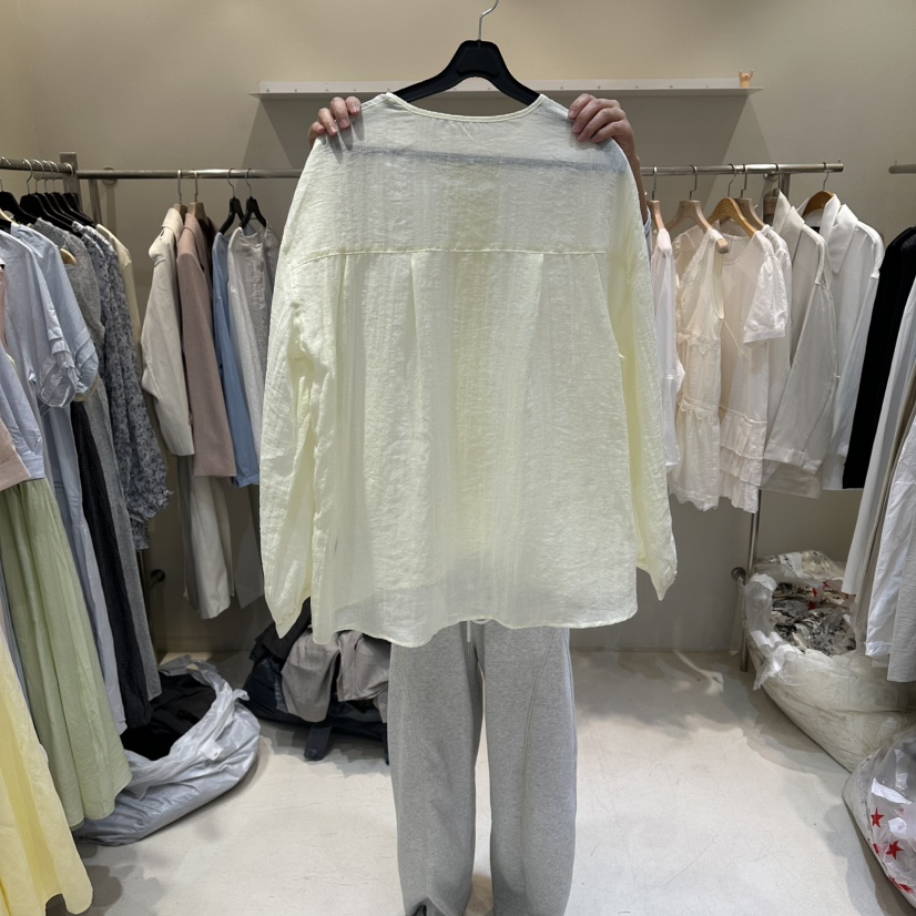 HER/PLAYLIST韓國直郵女裝新品時尚職業襯衫蕾絲衫絲綢棉HER/PLAYLIST襯衫/蕾絲衫