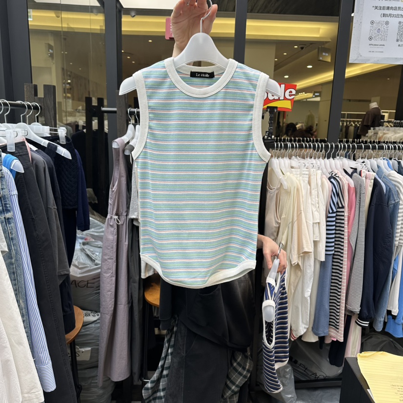 LE ETOILE韓國直郵實拍女士新款26夏季休閑吊帶背心撞色Le etoile吊帶/背心圖色1