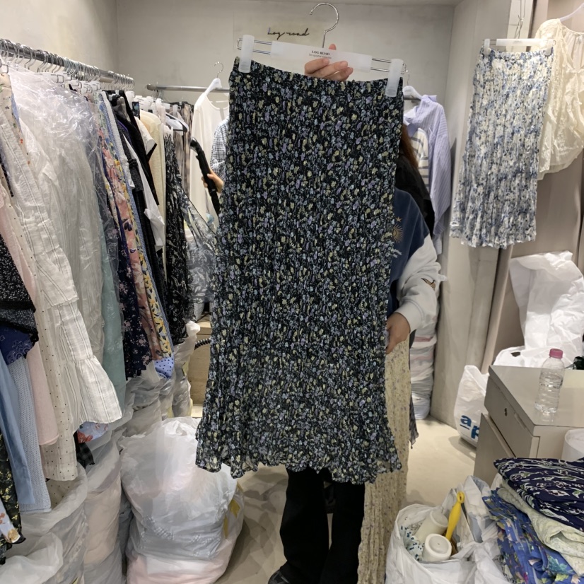 LOGROAD韓國直郵實拍女士新品熱賣休閑職業人氣26春夏長裙褶皺LOG ROAD長裙圖色2