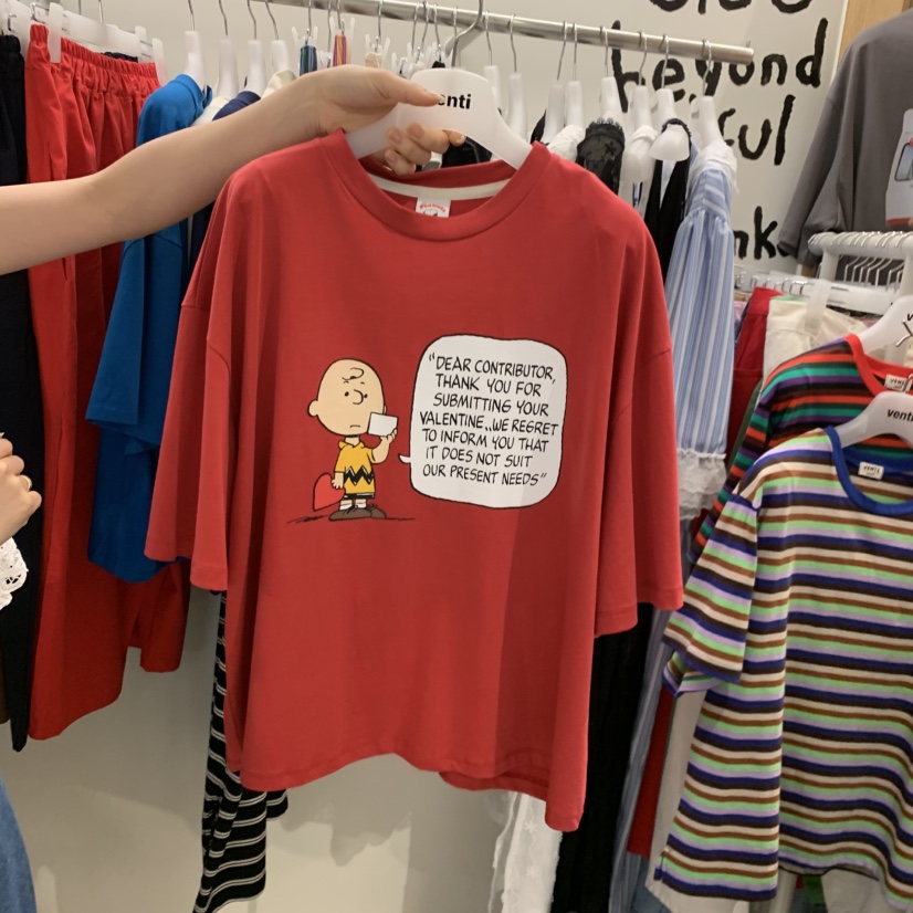 VENTI東大門實拍韓國女裝新款休閑26春夏職業人氣時尚T恤VENTIT恤圖色1