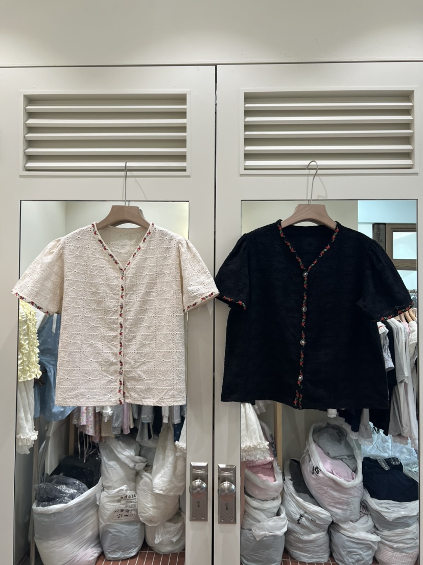 BE&amp;BE韓國代購女士新品推薦26夏季26春夏襯衫蕾絲衫刺繡BE&be襯衫/蕾絲衫