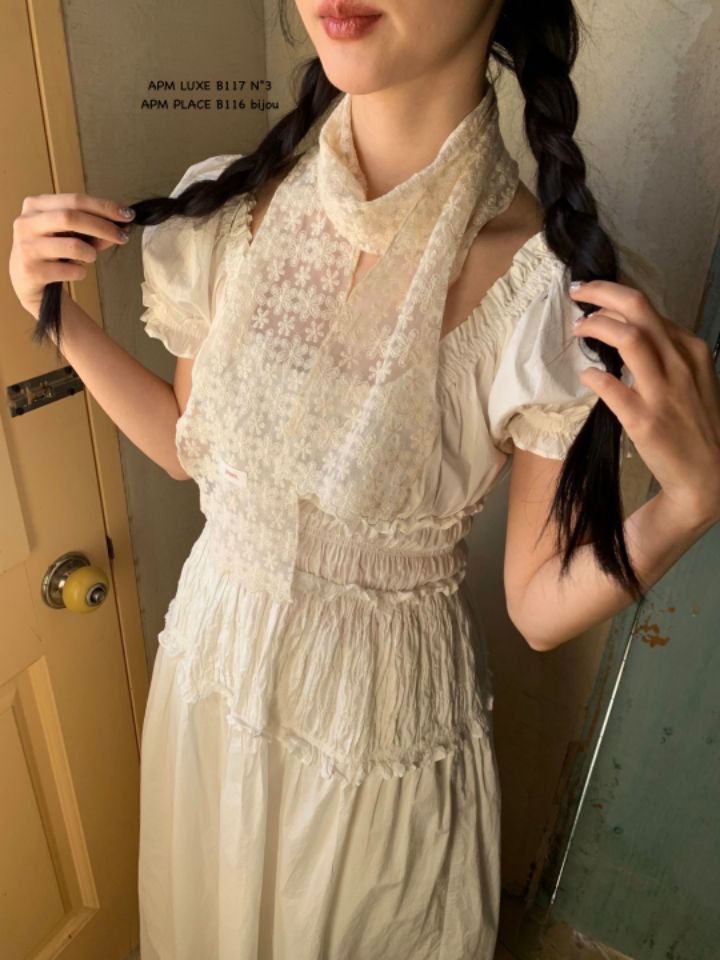 N3韓國代購女裝新品職業26春夏熱賣休閑推薦圍巾披肩蕾絲N3圍巾/披肩