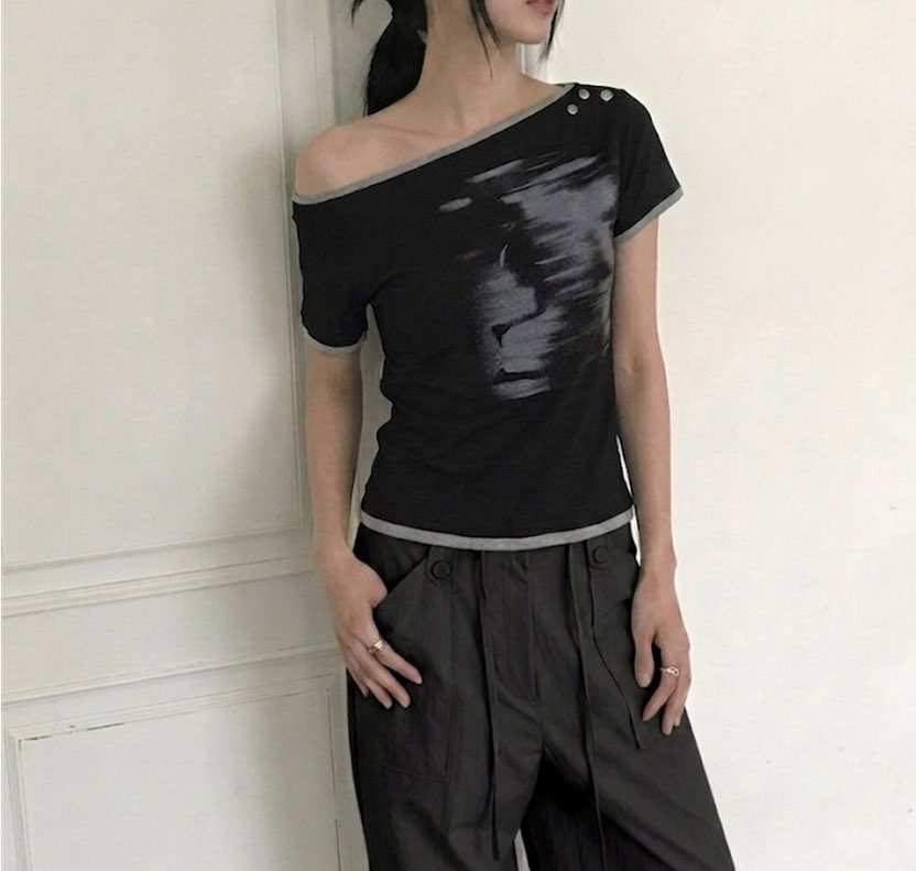 UNA/THE MAY韓國東大門直郵女士新款人氣26春夏推薦T恤THEMAY/UNAT恤圖色2